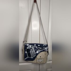 Attack On Titan Stylish Blue and Tan Messenger Bag